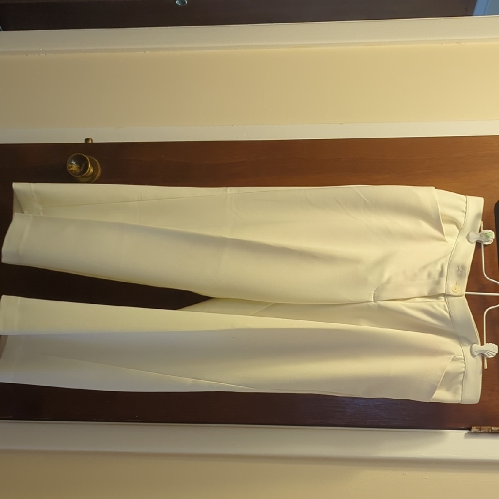 Cream High-Waisted Trousers